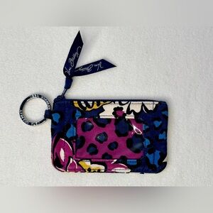 Vera Bradley Zip ID Case African Violet Blue Purple NWT